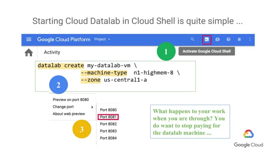 【Google ML】8 - Lesson 7 - 先來初步認識一下google雲端上執行 python notebook (Cloud Datalab) 的環境