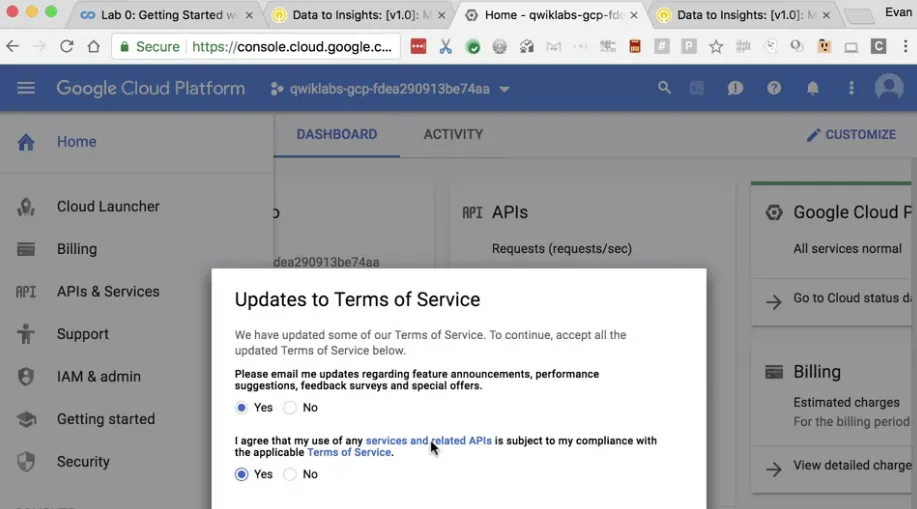 【Google ML】9 - Lab 0 - Intro to Qwiklabs - 每次在google雲端上開始lab前都要的事前準備與注意事項